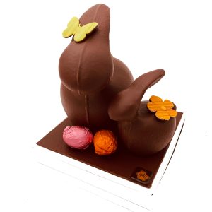 Sujet de Pâques “La famille lapin” en chocolat